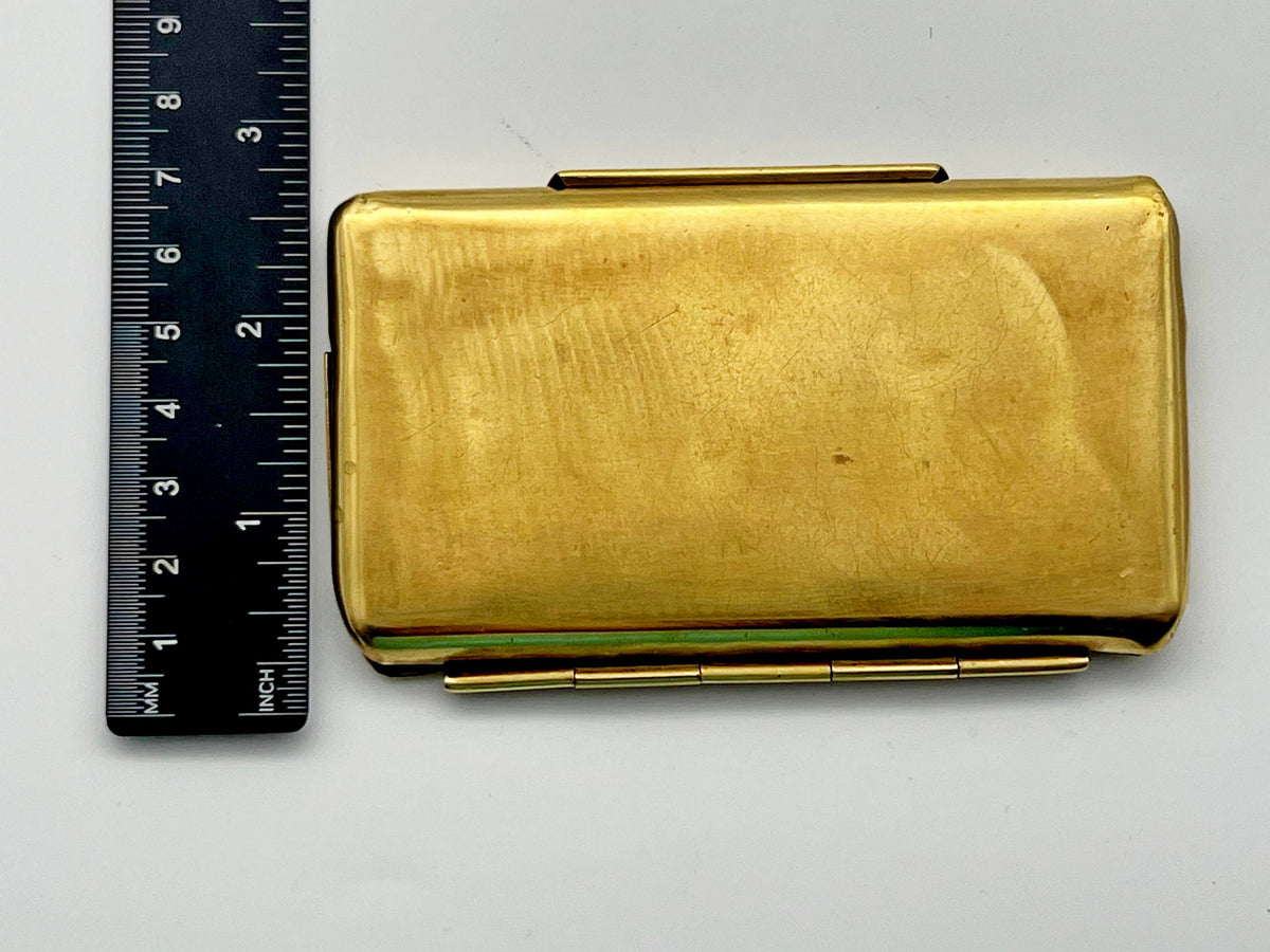 Cigarette Case Business Card Holder Vintage Brass | Chas T Kennedy Mid Century Tobacciana USA