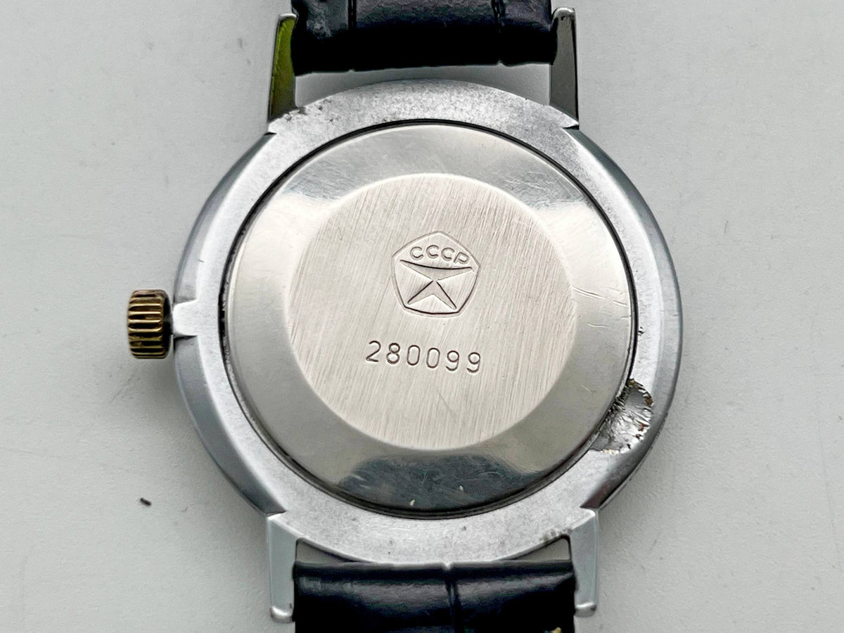 Vintage LUCH 2209 Ultra Slim Soviet Mechanical Watch | Rare USSR Football Soccer Players Dial 23 Jewels Men's Wristwatch