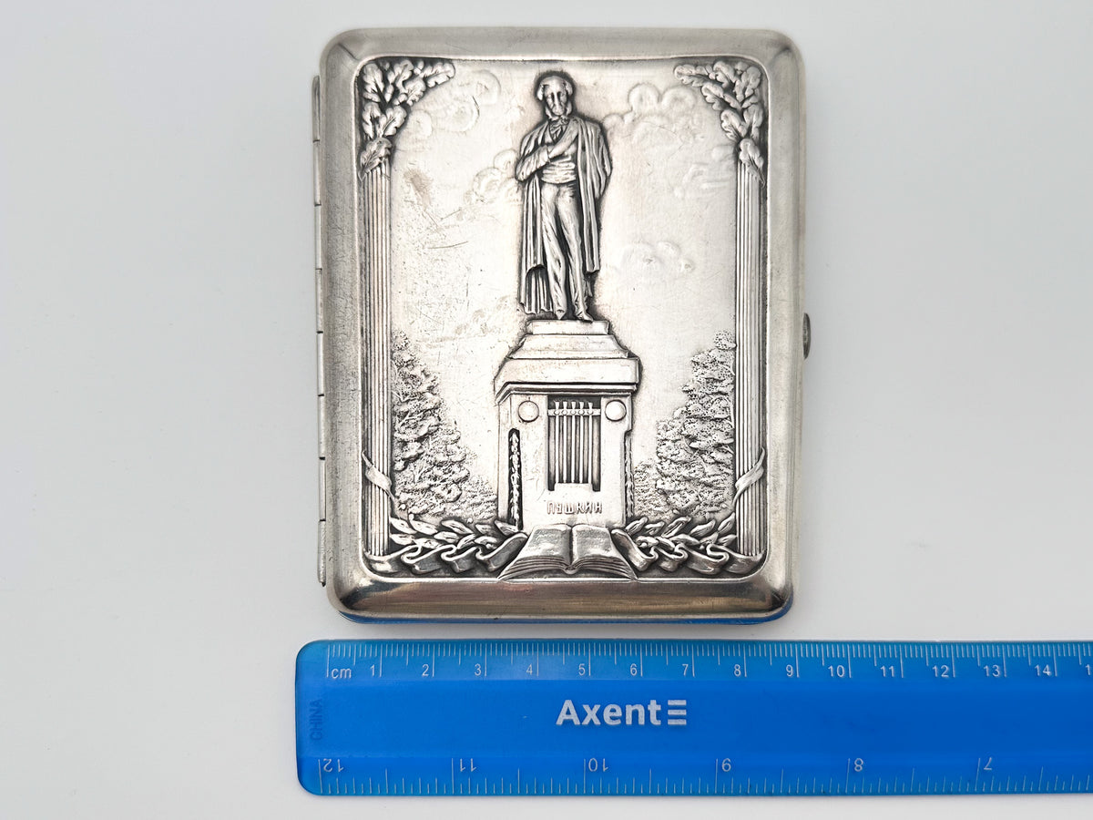 Cigarette Case Alexander Pushkin Monument Vintage Soviet | Poet Book Tobacciana USSR