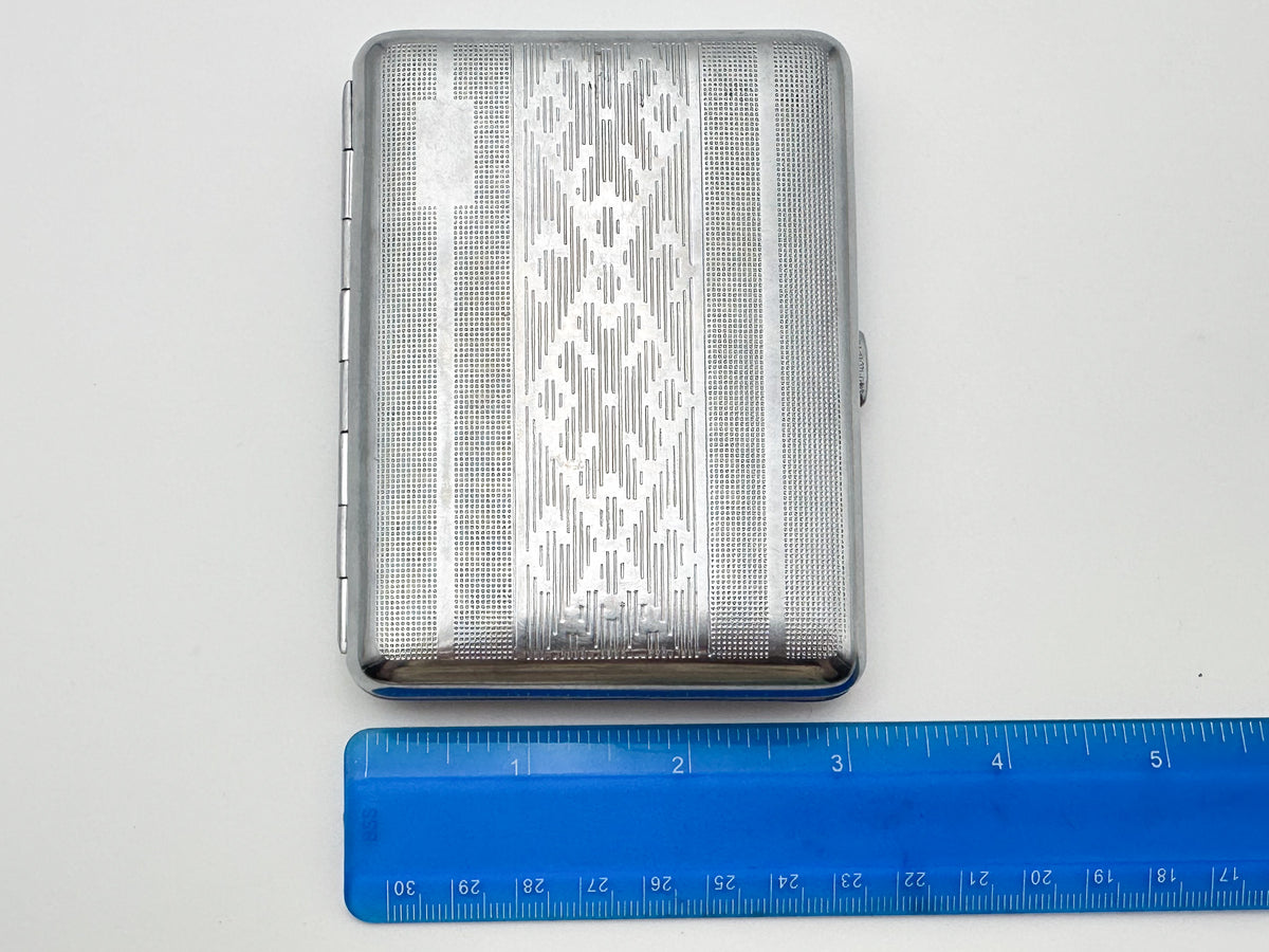 Vintage Geometric Embroidery Pattern Cigarette Case | Folk Motif Pocket Box Soviet Tobacciana USSR