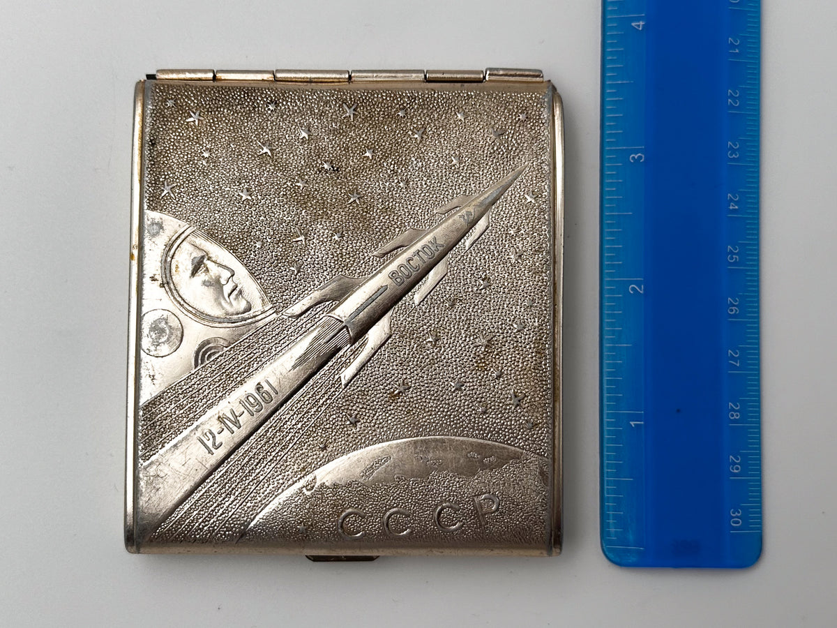 Cigarette Case Yuri Gagarin Vostok Space Vintage Soviet | First Manned Flight 1961 Tobacciana USSR