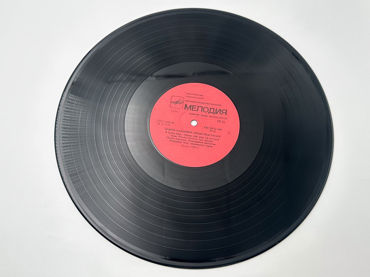 Andrei Makarevich - Songs to the Guitar (Песни под гитару) (LP, Vinyl, 1989) Melodiya USSR