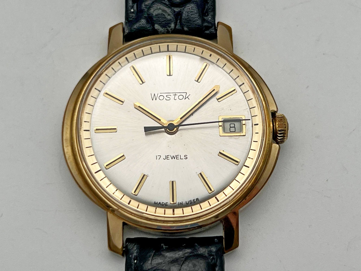 Vintage WOSTOK 2414 AU Gilt Soviet Mechanical Wristwatch | Vostok USSR Watch