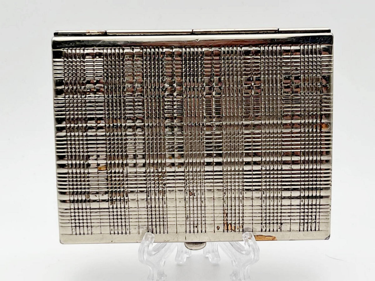 Vintage Tartan Plaid Guilloche Soviet Cigarette Case | Rare Artel Zarya Odessa USSR Metal Tobacciana