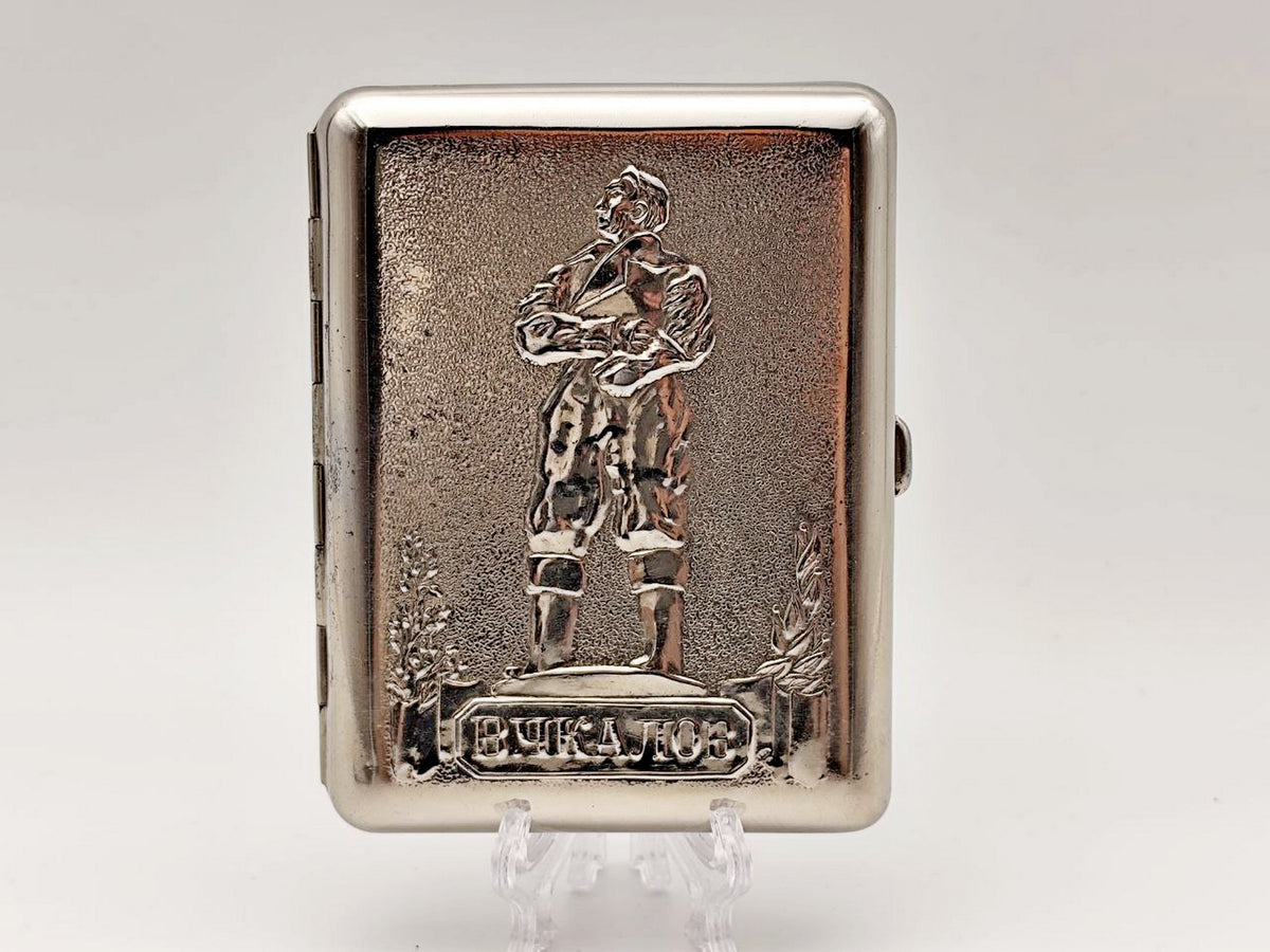 Cigarette Case Valery Chkalov Vintage Soviet | Pilot Hero Aviation Monument Tobacciana USSR