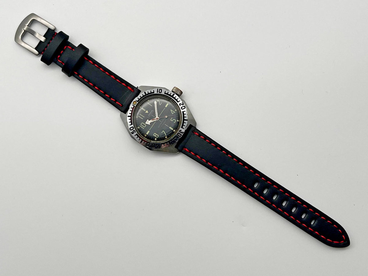 Vintage WOSTOK Amphibia 2409 Antimagnetic Soviet Mechanical Watch VOSTOK | USSR Diver Black Dial 17 Jewels 200m Shockproof Men's Watch