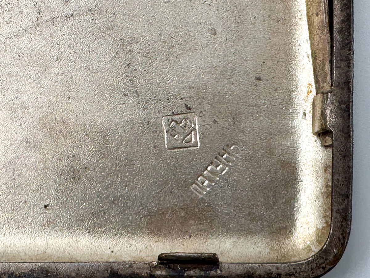 Vintage Klodt Horse Tamer Cigarette Case | NPZ Plant Garnet Button Engraved Pocket Box Soviet Tobacciana USSR