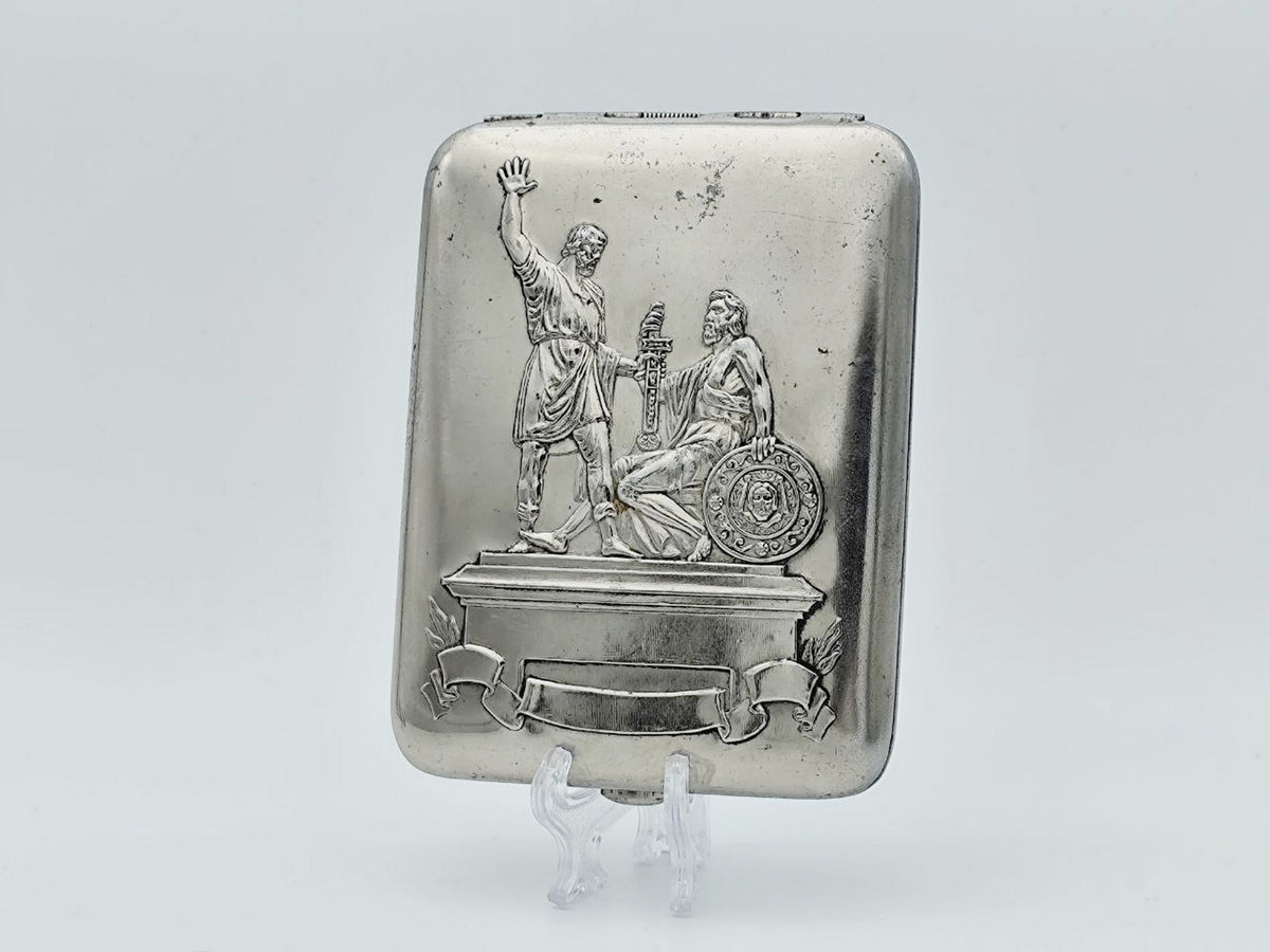 Vintage Minin and Pozharsky Monument Cigarette Case | Mosshtamp Pocket Box Soviet Tobacciana USSR