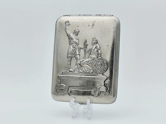 Vintage Minin and Pozharsky Monument Cigarette Case | Mosshtamp Pocket Box Soviet Tobacciana USSR