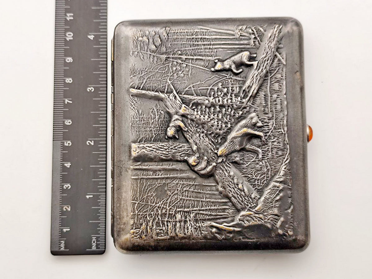Cigarette Case Morning in Pine Forest Vintage Soviet | Shishkin Bears 1950s Tobacciana USSR