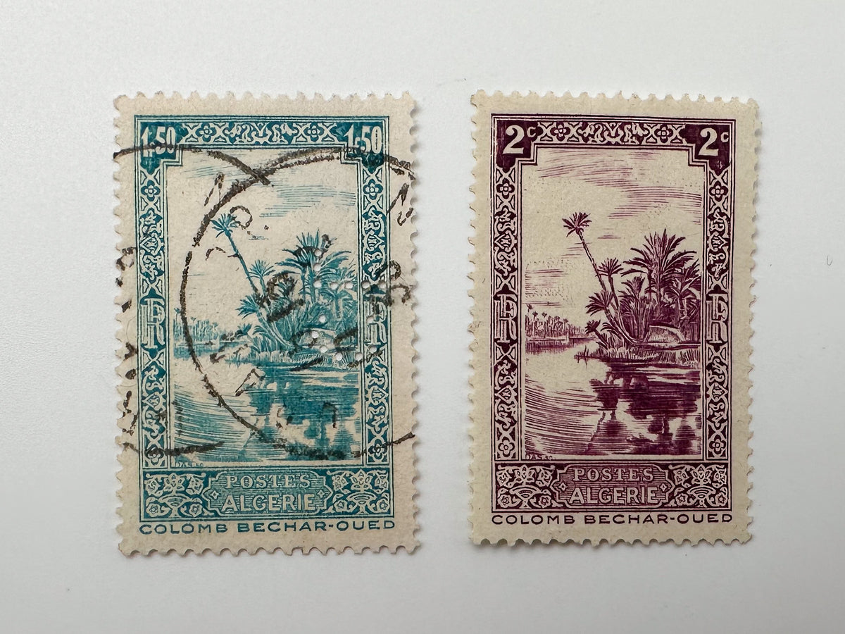 1920–1940s Algeria French Colonial Postage Stamps Collection | Vintage Alger Oran Heraldry Coats of Arms Set of 17 MH