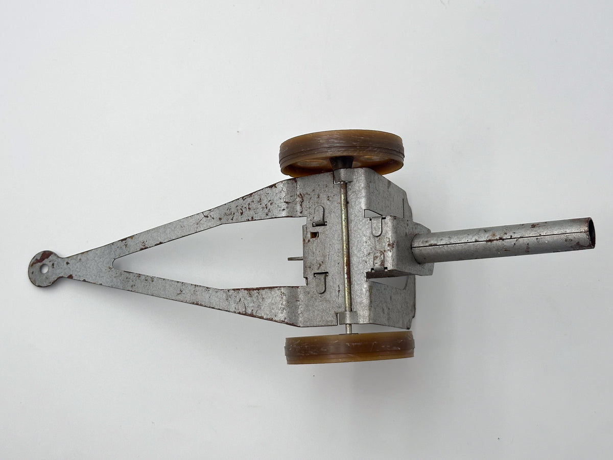 Vintage Soviet Pressed Tin Mechanical Toy Shooting Cannon USSR 1970s | Spring Loaded Artillery Model