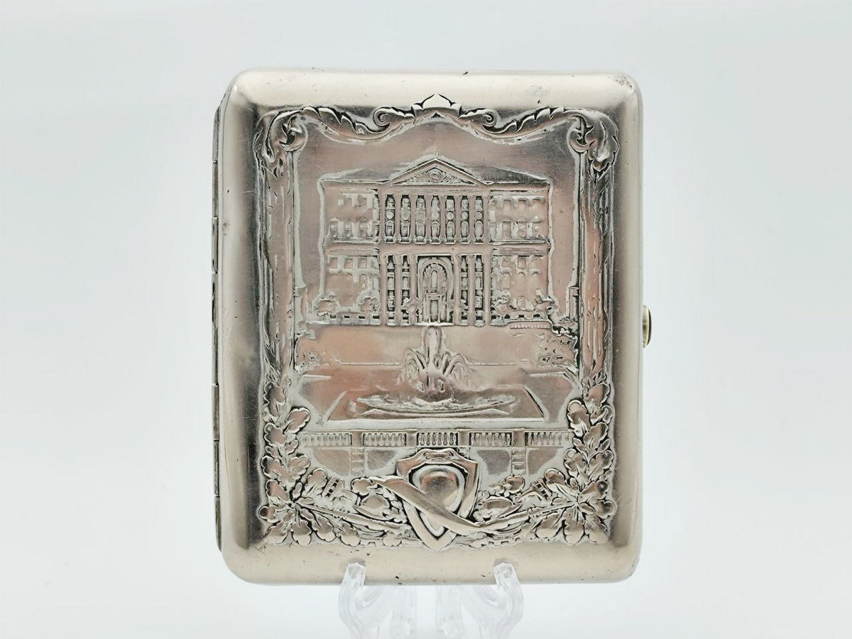 Vintage Moscow City Council Building Cigarette Case | Metallodetal Plant Pocket Box Soviet Tobacciana USSR
