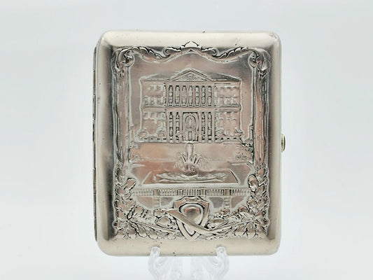 Vintage Moscow City Council Building Cigarette Case | Metallodetal Plant Pocket Box Soviet Tobacciana USSR