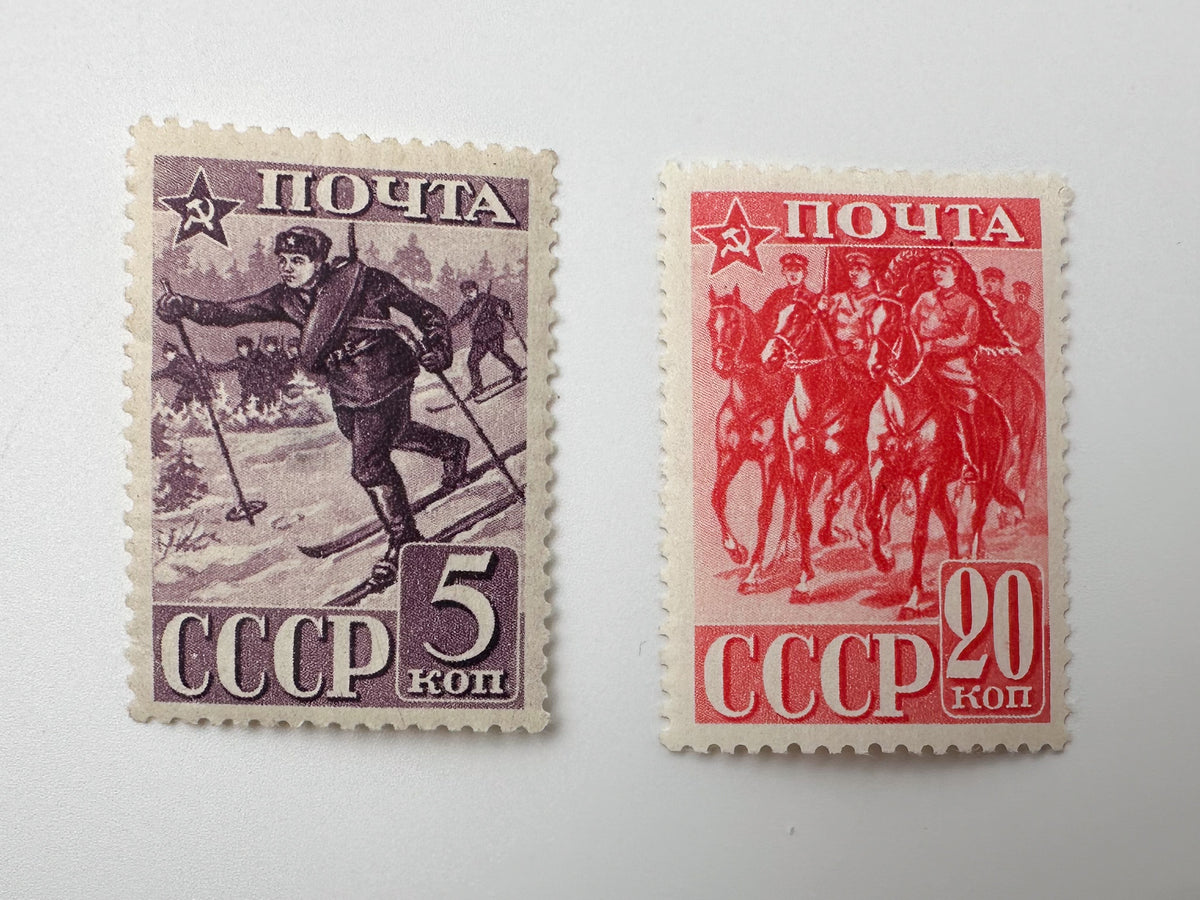 1940 USSR Postage Stamps Collection | Vintage Soviet 20th Anniversary Storming of Perekop Civil War Set of 9 MH