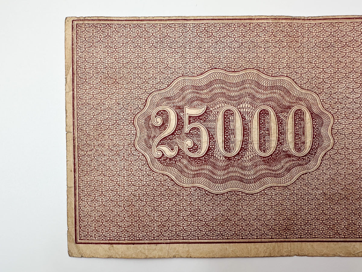 1921 RSFSR Soviet Russia 25,000 Rubles Banknote | Vintage Civil War Raschetny Znak | Hyperinflation Paper Currency