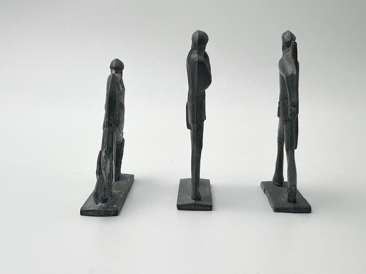 Vintage Soviet Revolutionary Sailors Metal Toy Soldiers | USSR Flat Metal Figures Set of 3