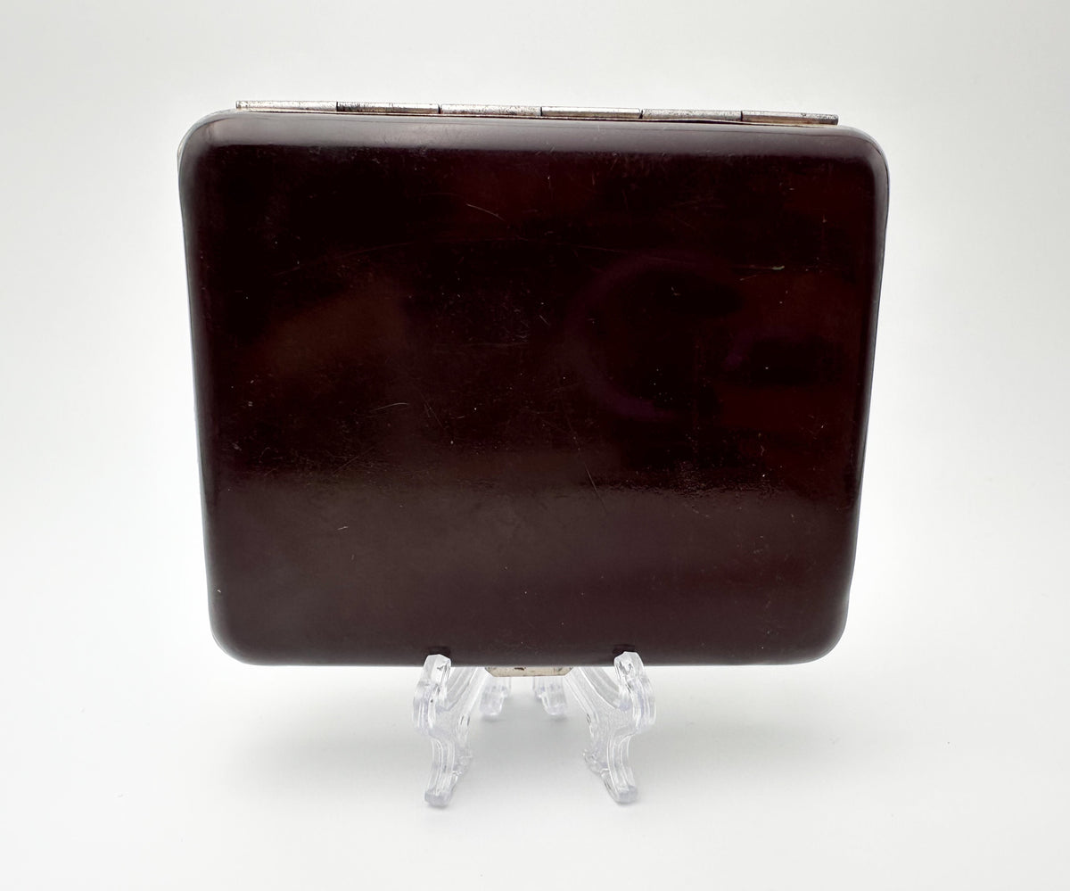 Vintage Bohdan Khmelnitsky Textolite Cigarette Case | Ukrainian Cossack Leader Pocket Box Tobacciana USSR