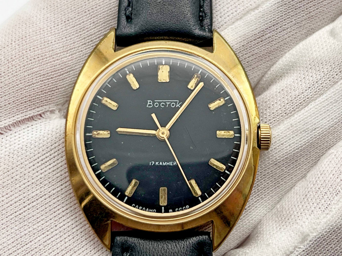 Vintage WOSTOK 2409 AU 10 Gilt Soviet Mechanical Wristwatch | Vostok USSR Watch