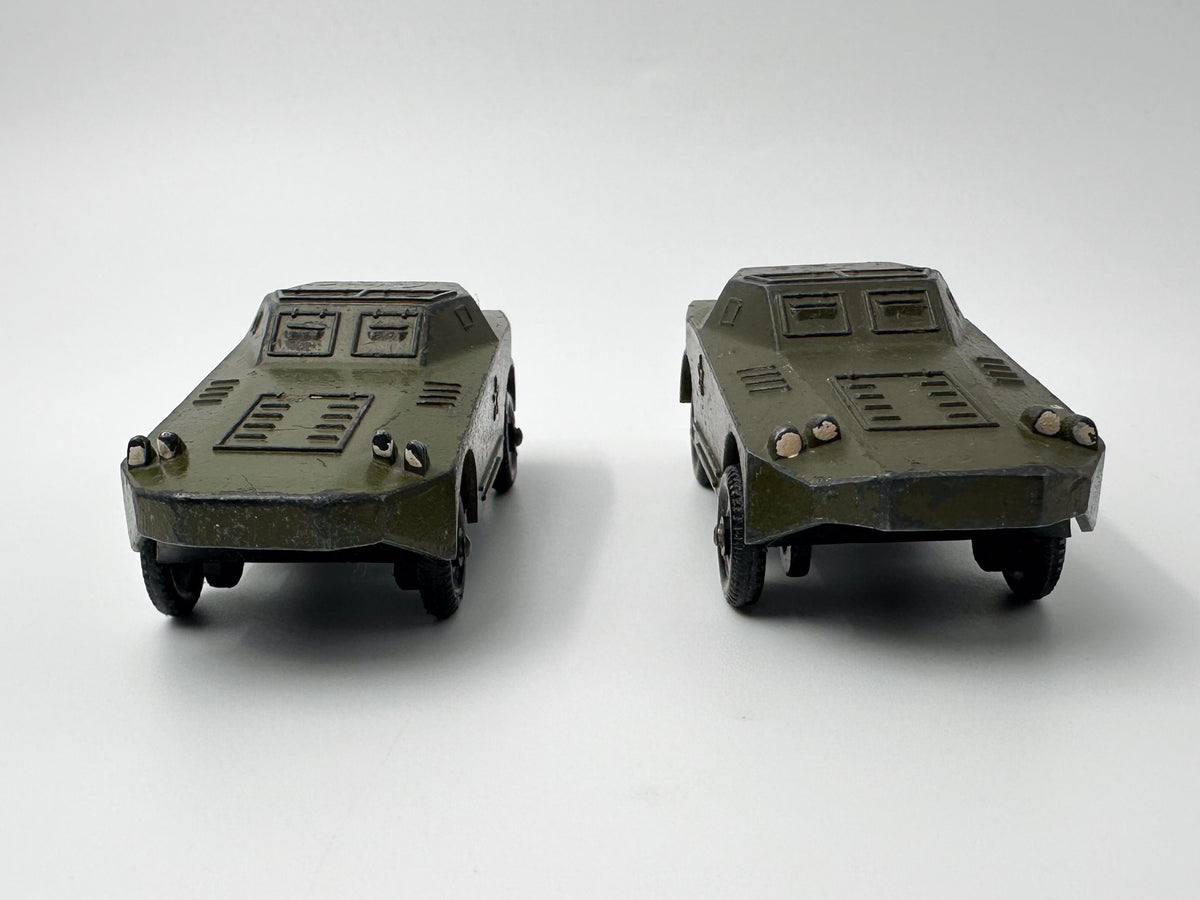 Set of 2 Vintage Soviet BRDM-1 Armored Cars | USSR Diecast Military Toy Vehicles