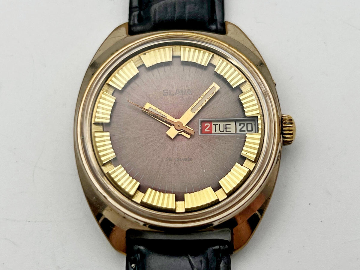 Vintage SLAVA 2428 AU Soviet Mechanical Watch | Gilding  Wristwatch USSR Watch