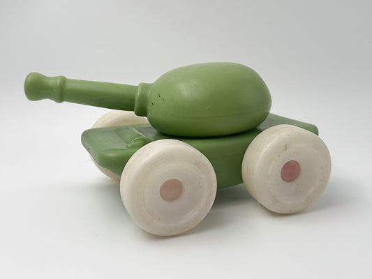 Vintage Soviet Plastic Toy Tank | USSR Retro Wheeled Military Collectible
