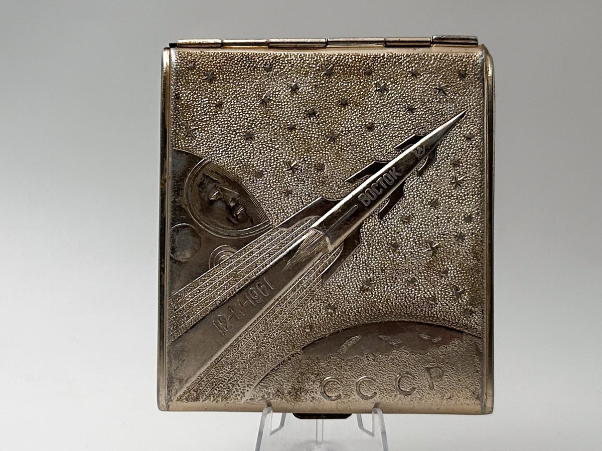 Cigarette Case Yuri Gagarin Vostok Space Vintage Soviet | First Manned Flight 1961 Tobacciana USSR