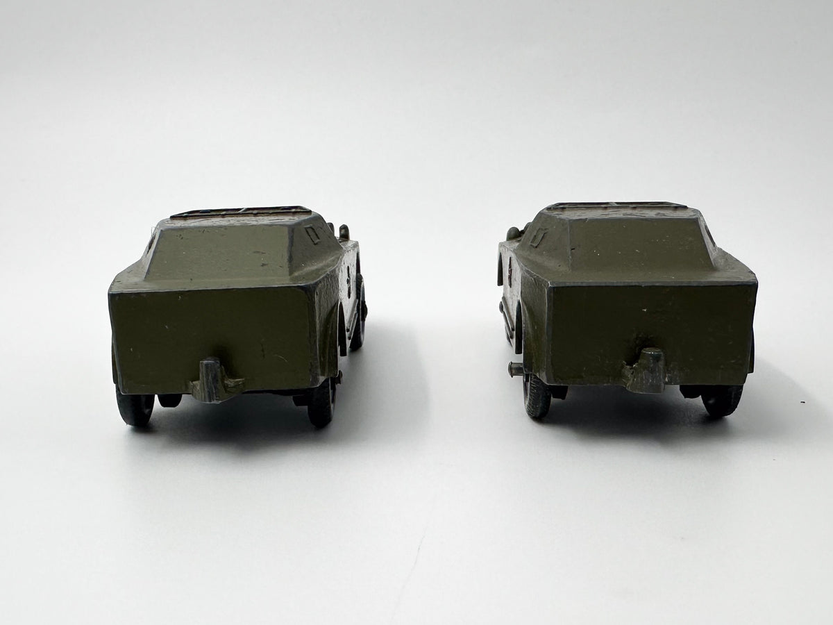 Set of 2 Vintage Soviet BRDM-1 Armored Cars | USSR Diecast Military Toy Vehicles