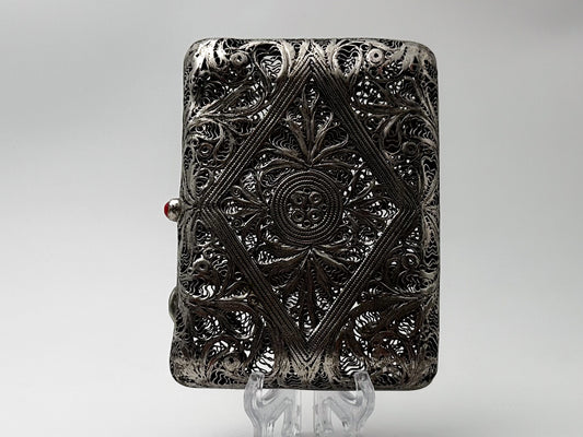Cigarette Case Kazakovskaya Filigree Vintage | Antique Silver Plated Openwork Tobacciana USSR