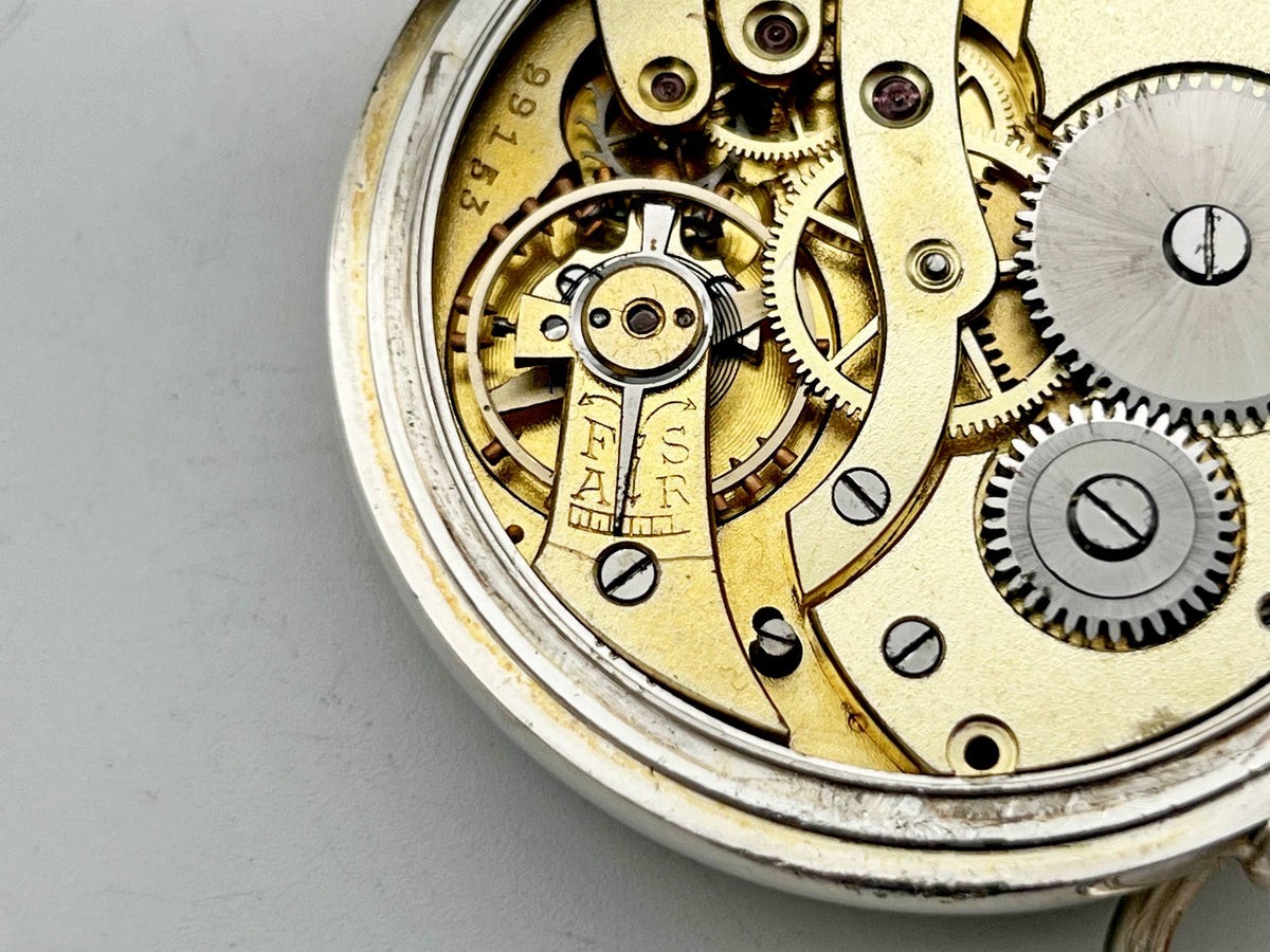 Antique Alpina Swiss Pocket Watch | Silver 800 Mechanical Watch