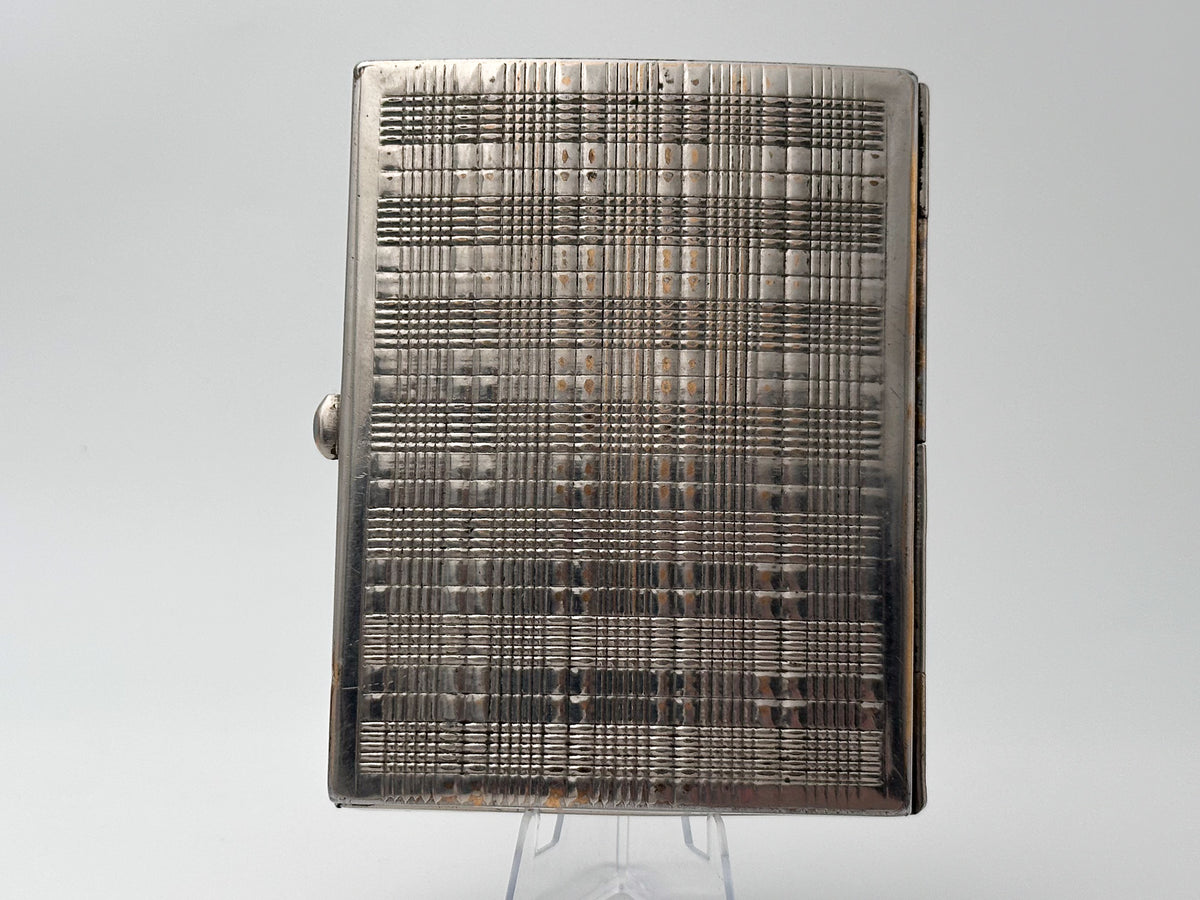 Vintage Art Deco Plaid Grid Cigarette Case | Odessa Sanitas Artel Pocket Box Soviet Tobacciana USSR