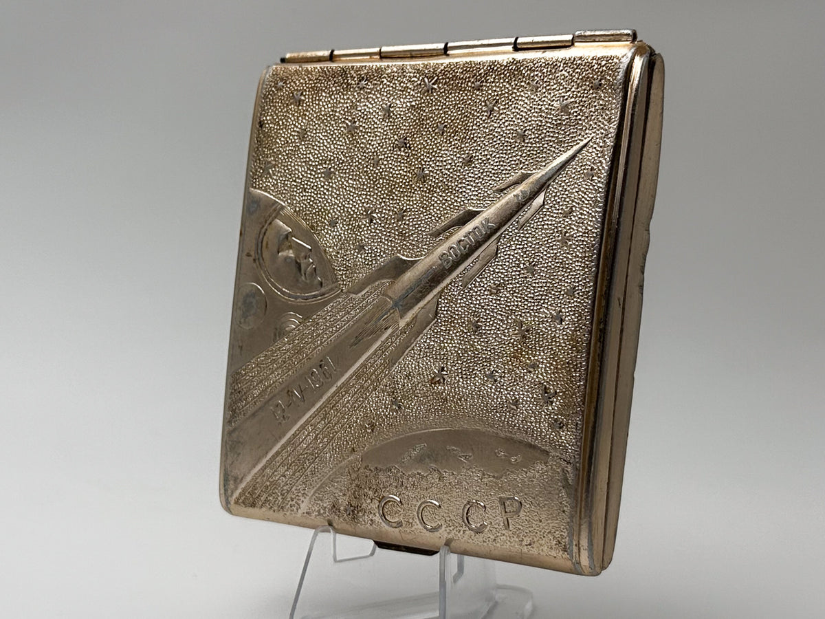 Cigarette Case Yuri Gagarin Vostok Space Vintage Soviet | First Manned Flight 1961 Tobacciana USSR
