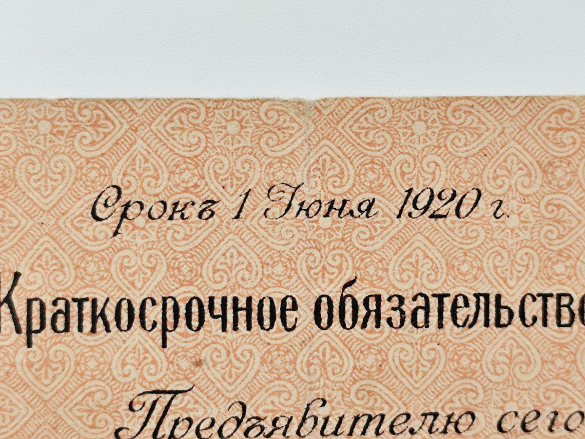 1919 Admiral Kolchak White Army 250 Rubles Banknote | Vintage Russian Civil War Omsk Treasury Bill | Short-Term Bond