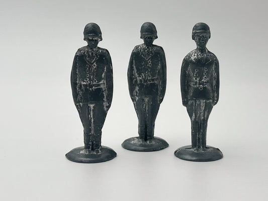 Vintage Soviet Metal Toy Soldiers "Stolbiki" Trio | USSR Zamak Cast Figures BAZ