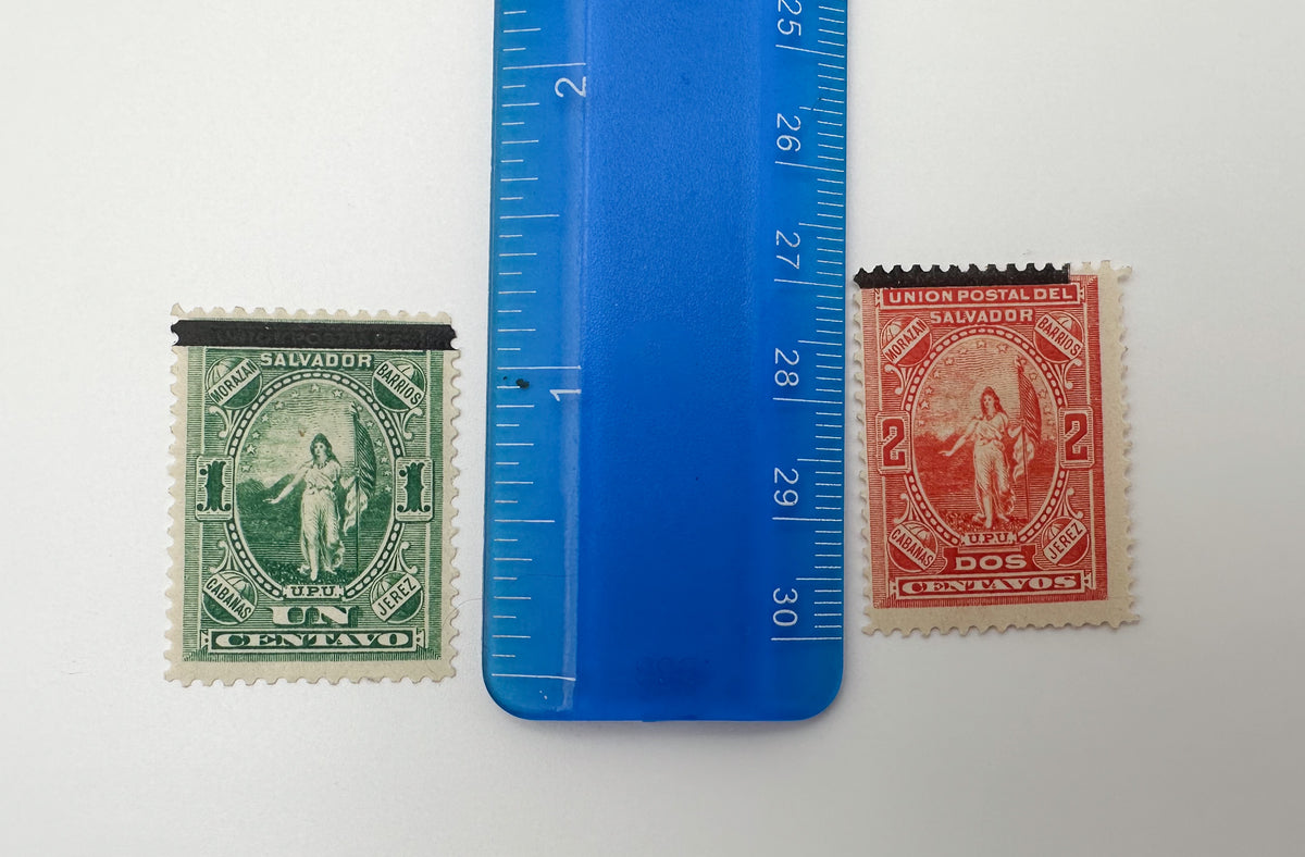 1890–1899 El Salvador Postage Stamps Collection | Vintage Antique Central America Official Overprints Set of 30 MH