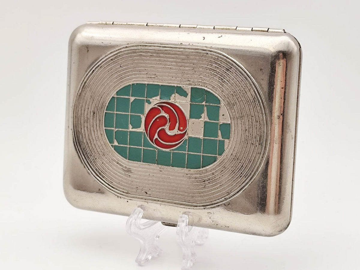 Vintage Football Stadium Cigarette Case | Lenemalier Pocket Box Soviet Tobacciana USSR