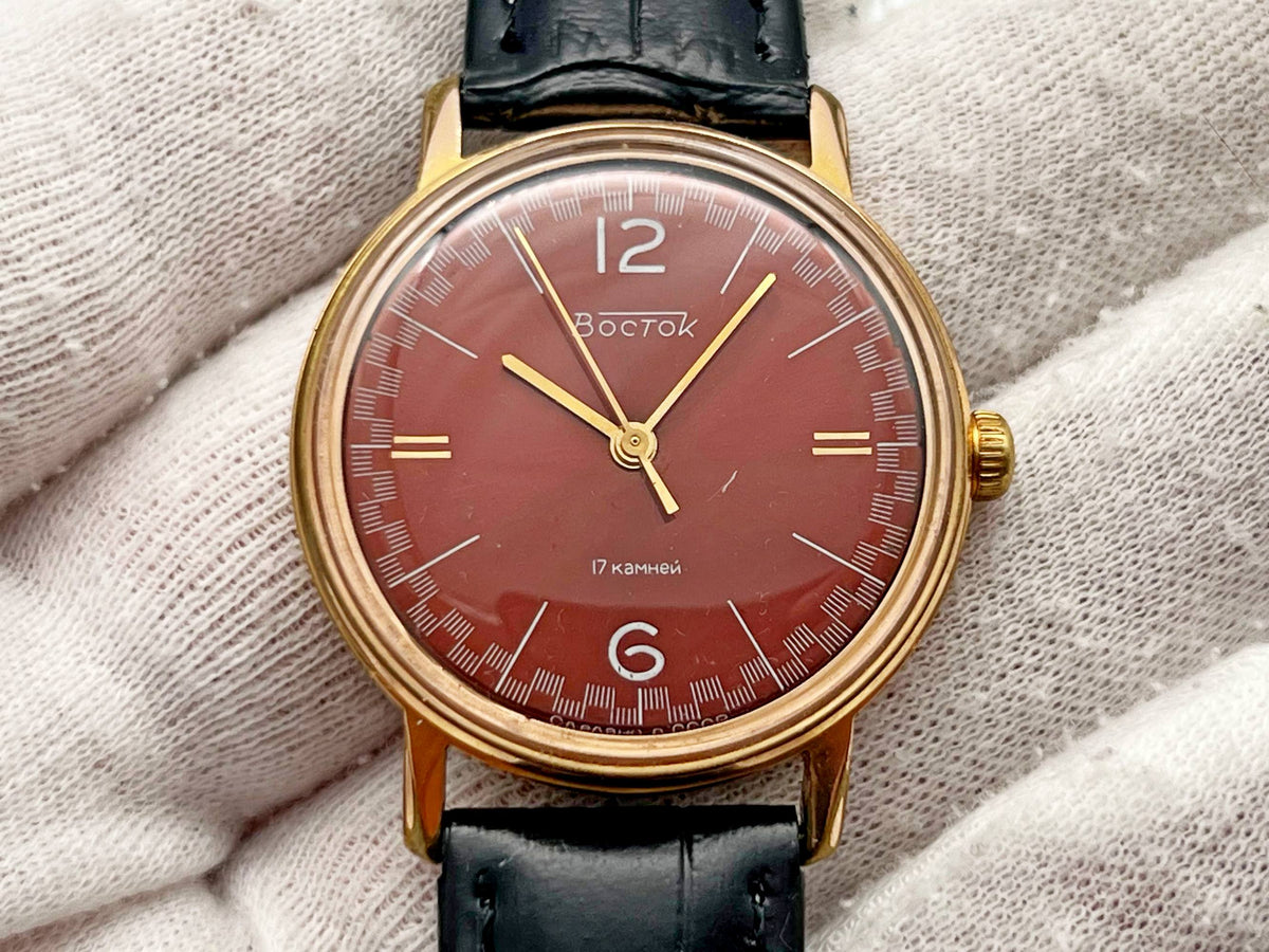 Vintage WOSTOK 2409 AU 20 Gilt Soviet Mechanical Wristwatch | Vostok USSR Watch