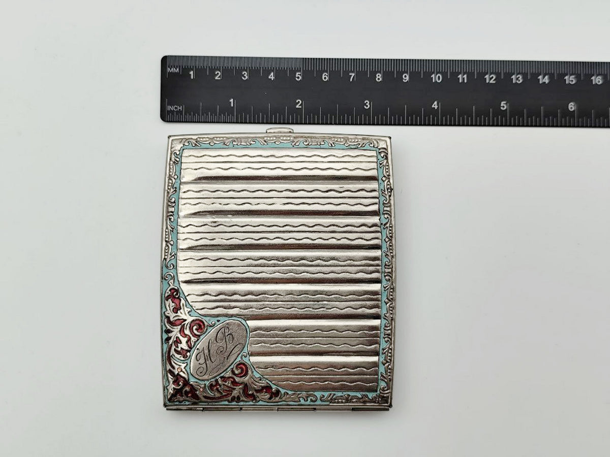 Vintage Cloisonne Enamel Cigarette Case | Odessa Zarya Artel Pocket Box Soviet Tobacciana USSR