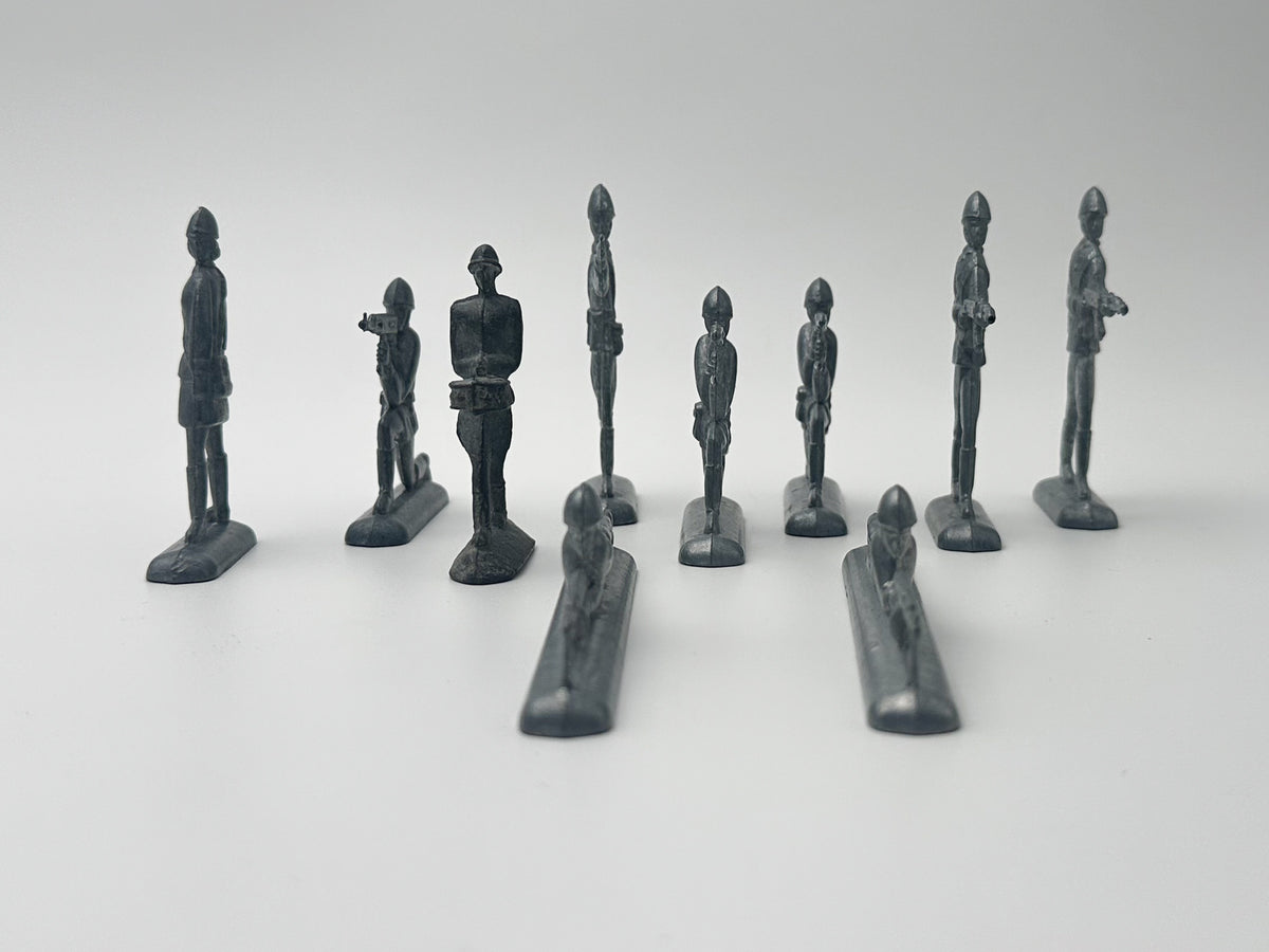 Vintage Soviet Metal Toy Soldiers Action Poses Lot | USSR Cast Figures Combat Set of 10
