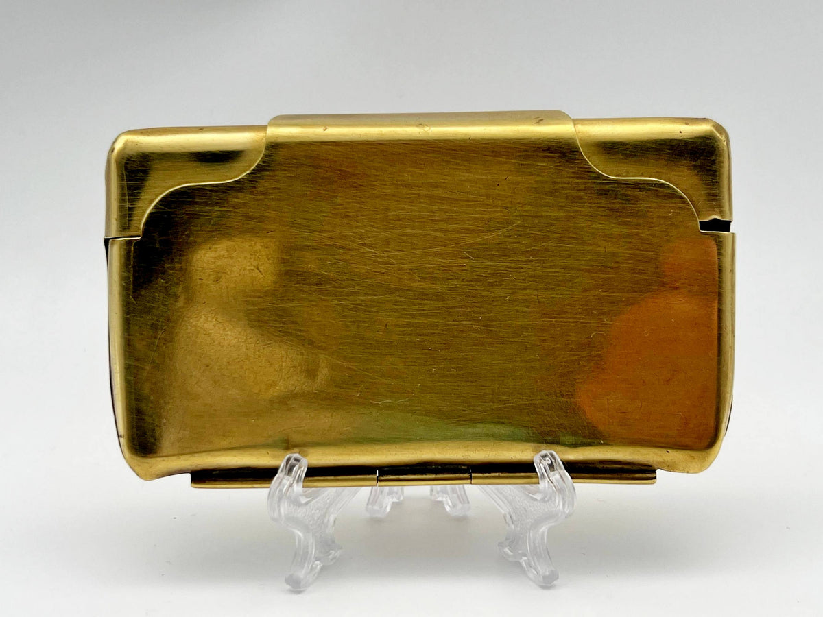 Cigarette Case Business Card Holder Vintage Brass | Chas T Kennedy Mid Century Tobacciana USA