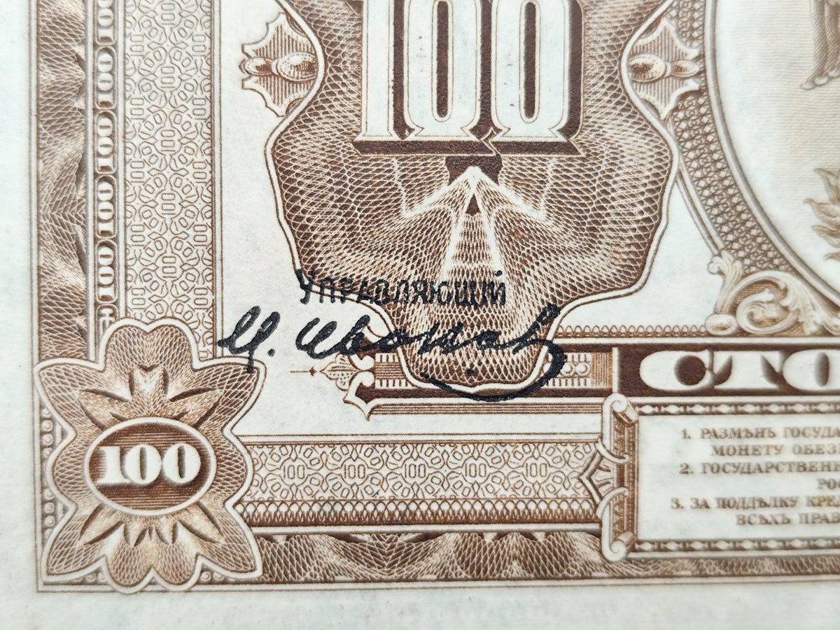 1918 Russian Provisional Government 100 Rubles Banknote | Vintage Civil War State Credit Note "Pyatakovka"