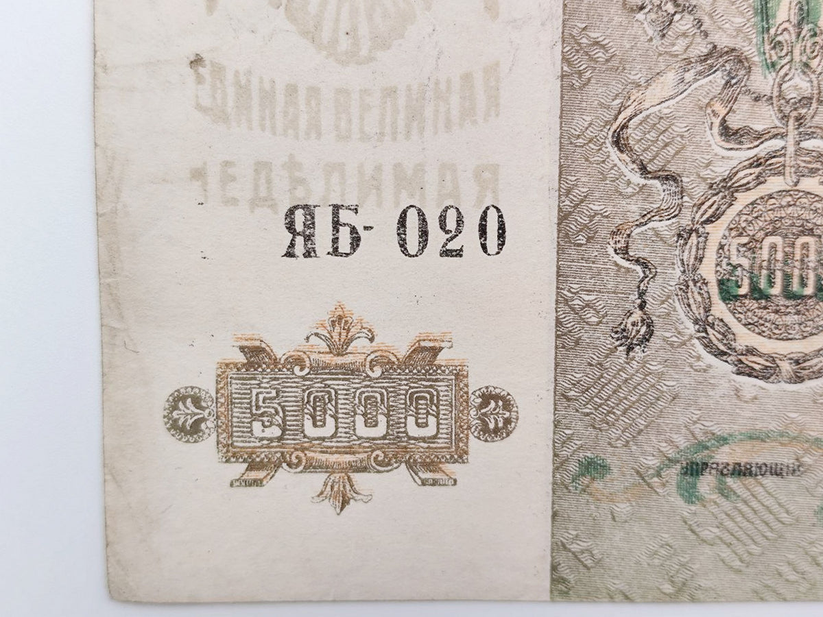 1919 Armed Forces of South Russia 5000 Rubles Banknote | Vintage Civil War Cash | Rostov State Bank Note