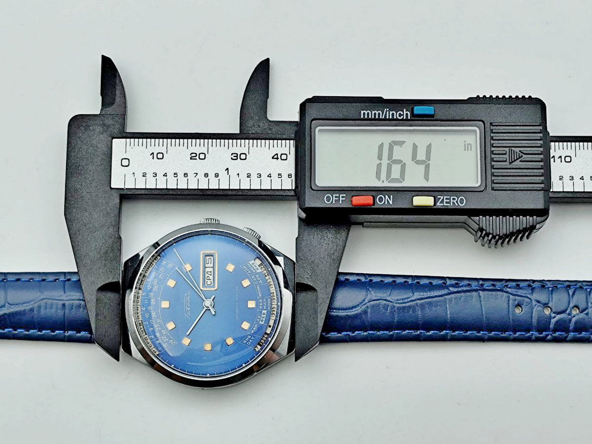 Vintage RAKETA College 2628 Perpetual Calendar Watch | Rare Blue Dial Post-USSR Multi-Year Day/Date Men's Wristwatch