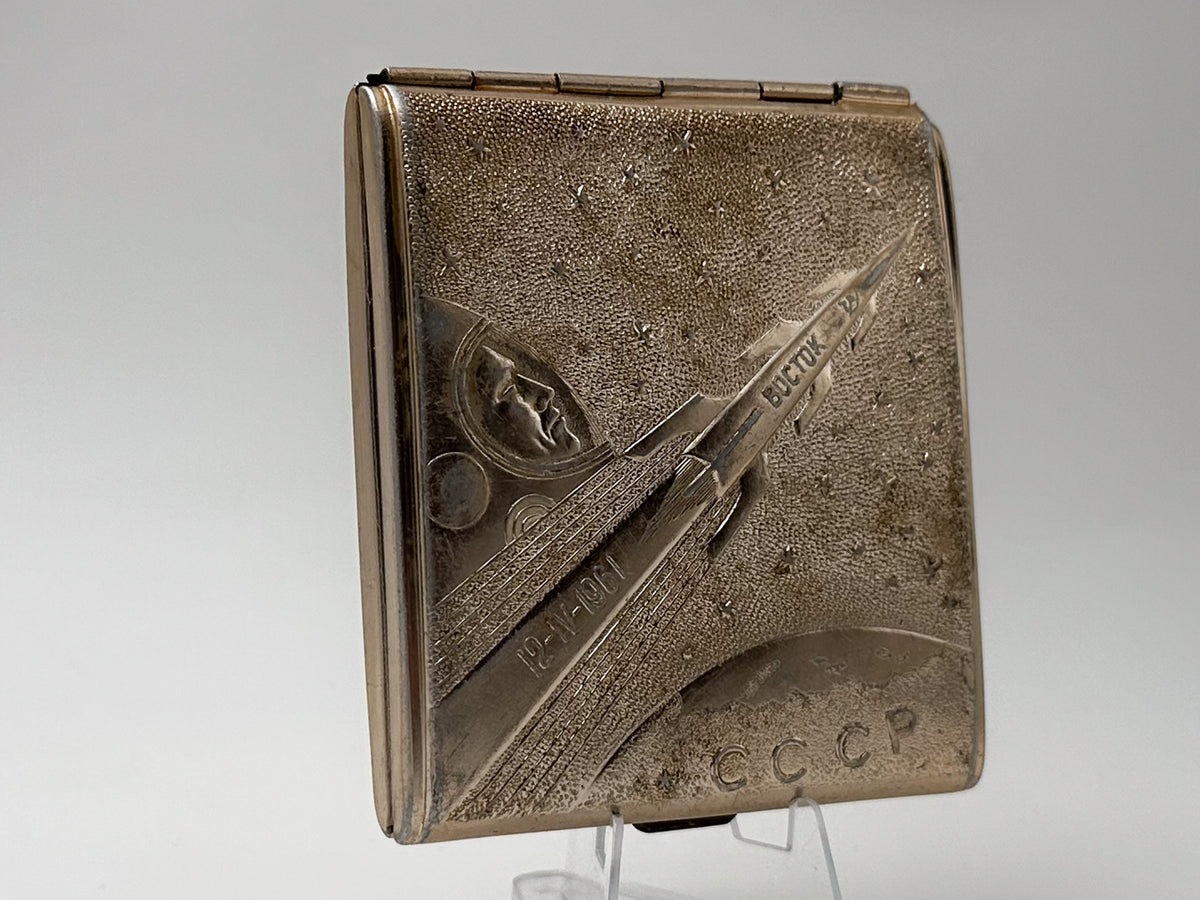 Cigarette Case Yuri Gagarin Vostok Space Vintage Soviet | First Manned Flight 1961 Tobacciana USSR