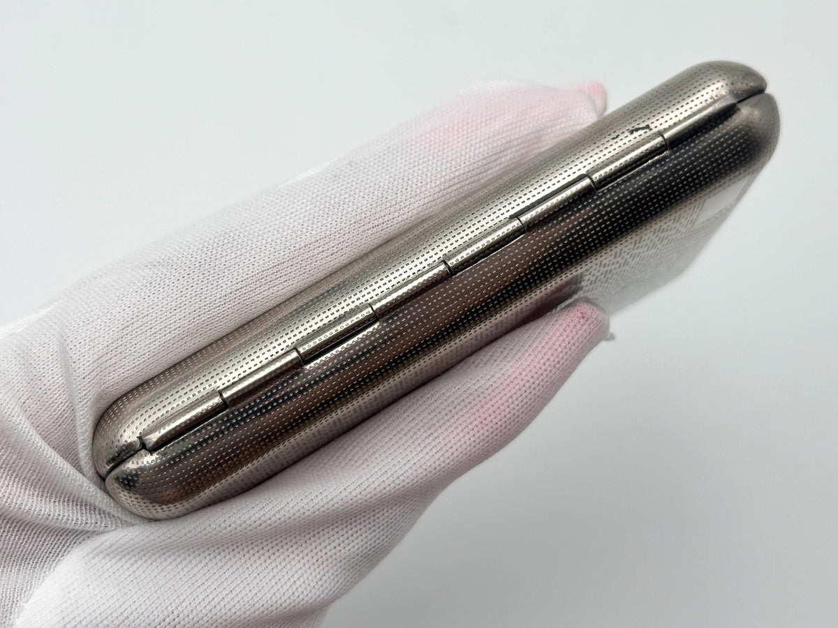 Vintage Geometric Guilloche Soviet Cigarette Case | USSR Silver Tone Checkerboard Metal Tobacciana