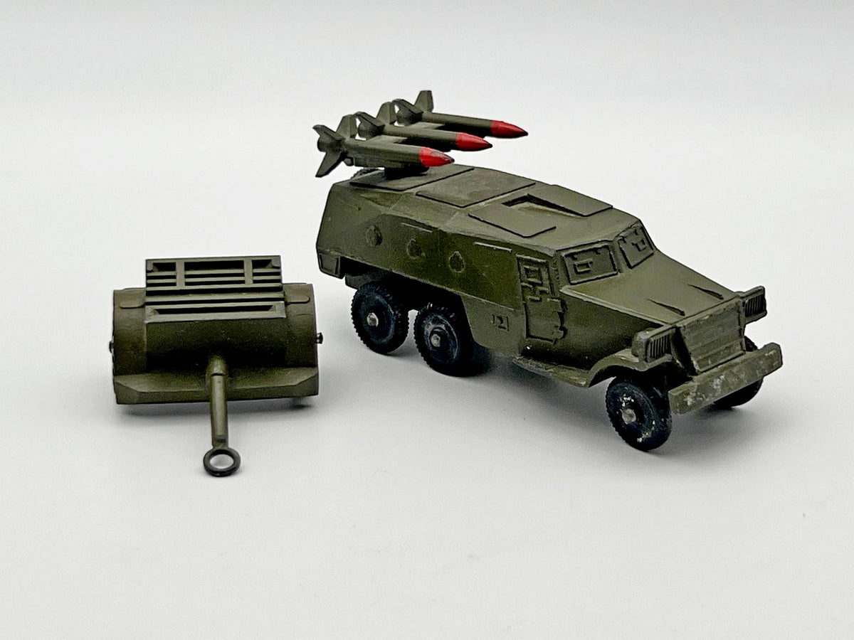 Vintage Soviet Diecast BTR-152 Anti-Tank Rocket Launcher Vehicle with Trailer Toy USSR 1980s | Tula Cartridge Works TPZ