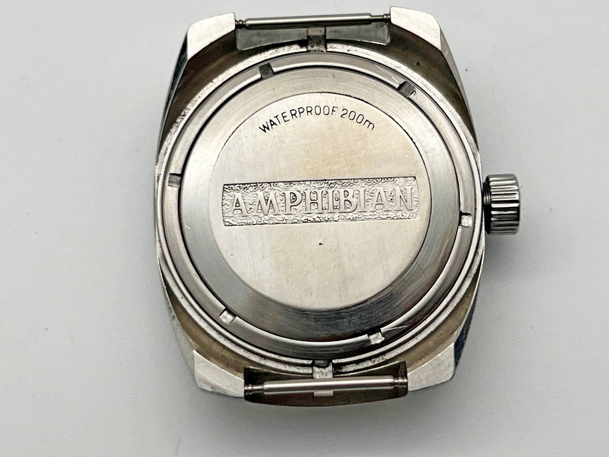 Vintage WOSTOK Amphibian Barrel 2209 Soviet Mechanical Watch VOSTOK Tonneau | Rare USSR Diver Blue Dial 18 Jewels 200m Men's Wristwatch