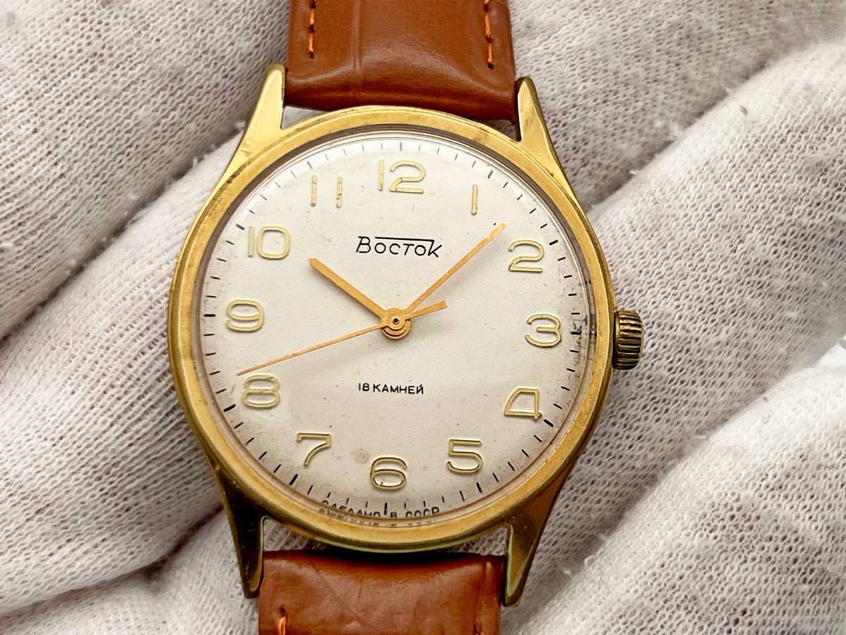 Vintage WOSTOK 2209 AU 10 Gilt Mechanical Wristwatch | Vostok USSR Watch