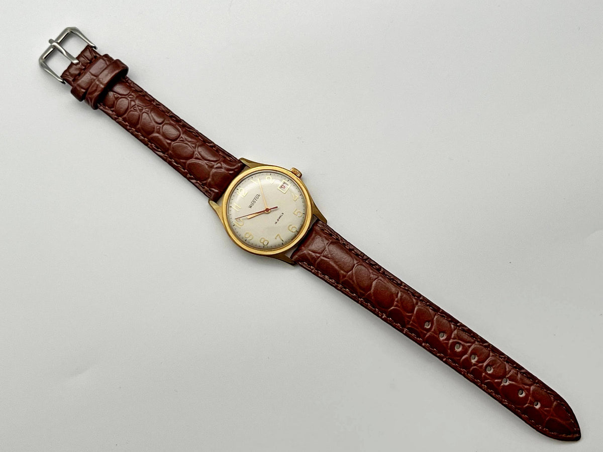 Vintage WOSTOK 2214 AU 10 Gilt Soviet Mechanical Wristwatch | Vostok USSR Watch