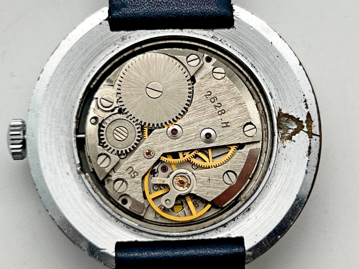 Vintage RAKETA World Time Soviet Mechanical Watch Blue Dial | USSR Cities Day/Date Men's Dress Watch